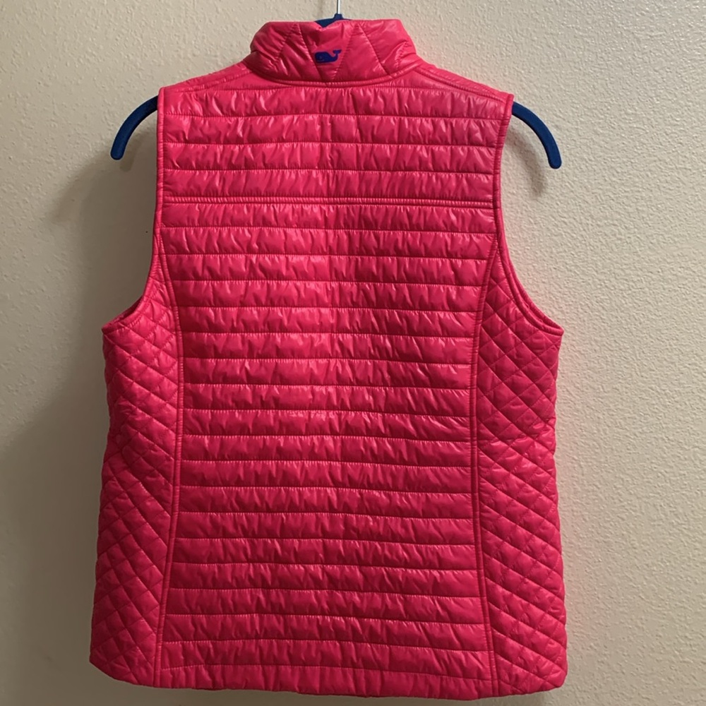 Vineyard Vines Bright Pink Quilted Sleeveless Vest Women’s Size Small Nylon - Picture 3 of 8